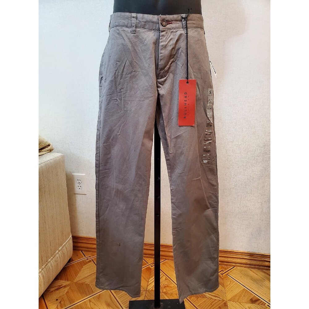 BULLHEAD  DENIM CO MEN`S  100% COTTON GRAY  SLIM PANTS Size: 30" x 30" #136